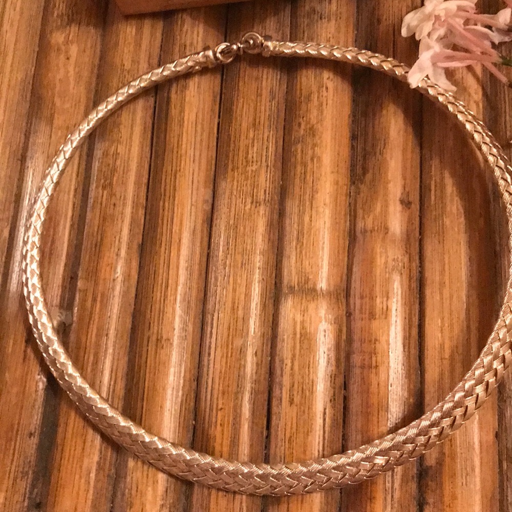 Sterling Silver Basket Weave Choker
